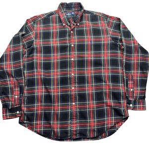 VTG Ralph Lauren Plaid‎ Button Down Shirt Classic Fit Long Sleeve L Grunge Y2K